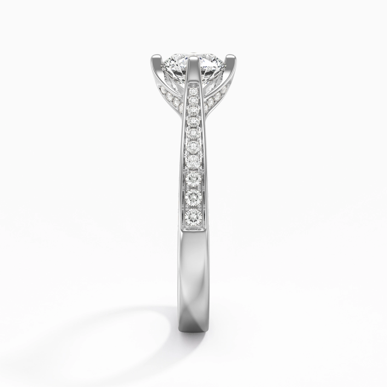 2.00ct Moissanite Bague de fiançailles Or blanc 18 carats