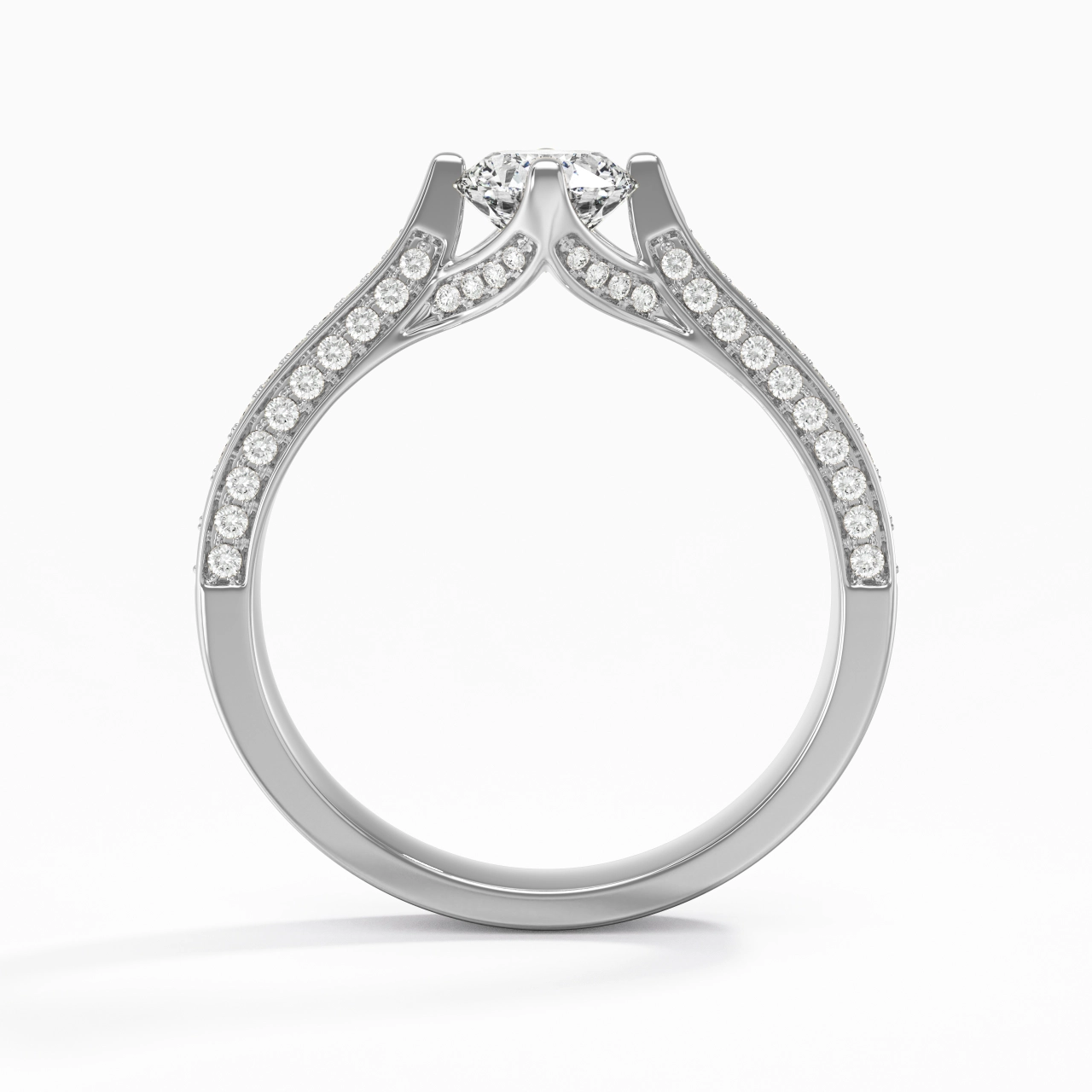 2.00ct Moissanite Bague de fiançailles Or blanc 18 carats