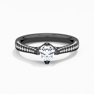 925 Sterling Silver Pavé East West Channel Engagement Ring