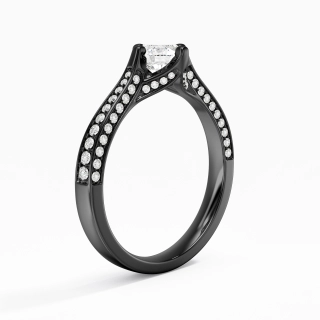 925 Sterling Silver Pavé East West Channel Engagement Ring