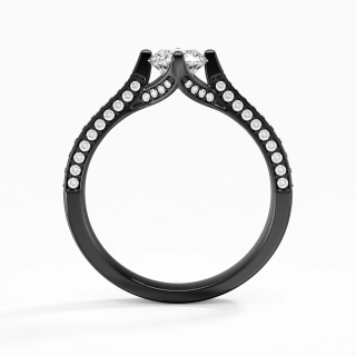 925 Sterling Silver Pavé East West Channel Engagement Ring