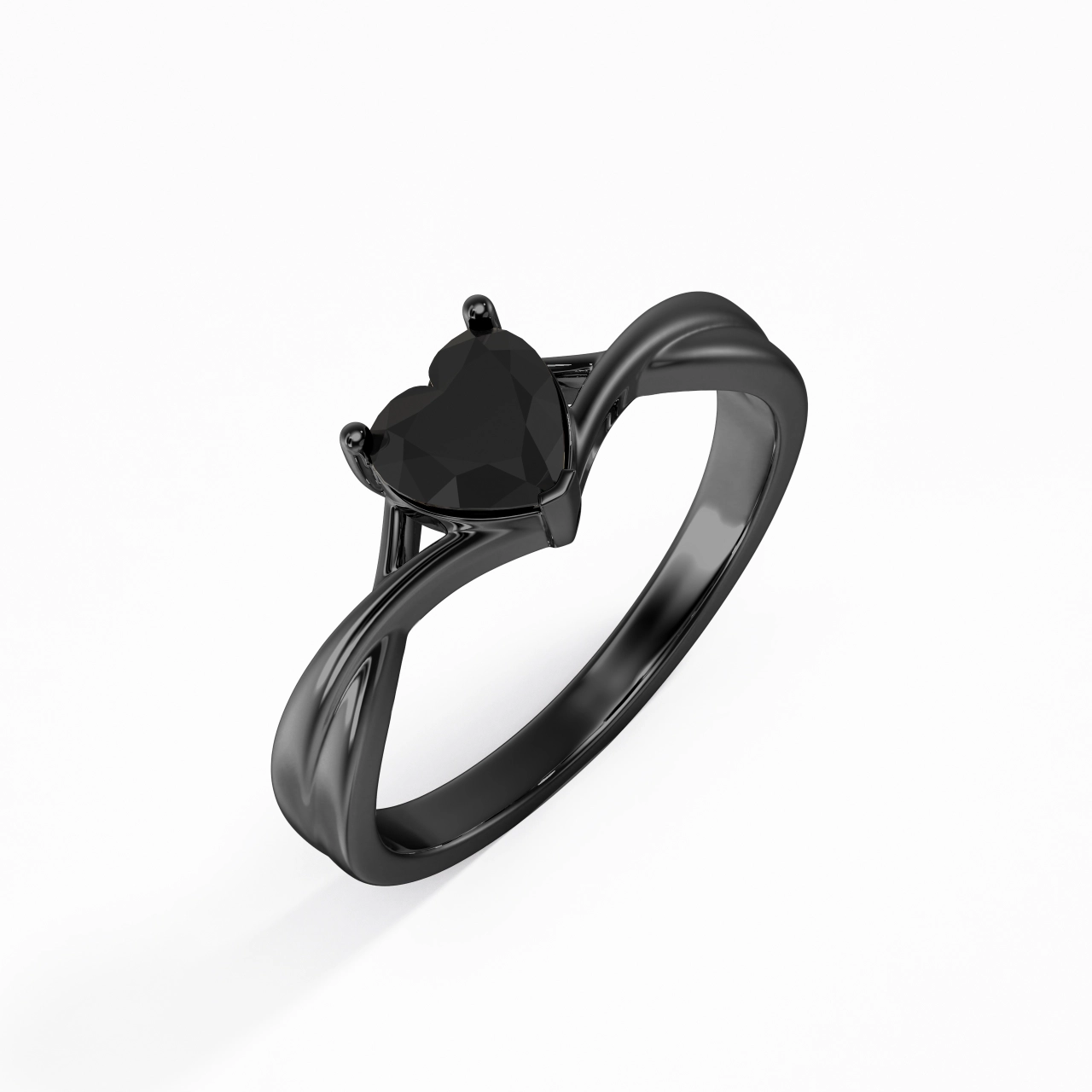 Black Cubic Zirconia Engagement Ring