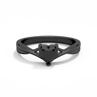 Noir Zircon cubique Bague de fiançailles