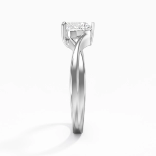 18K White Gold Moissanite Engagement Ring