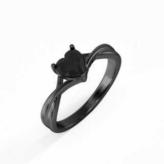 Noir Zircon cubique Bague de fiançailles