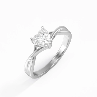 18K White Gold Moissanite Engagement Ring