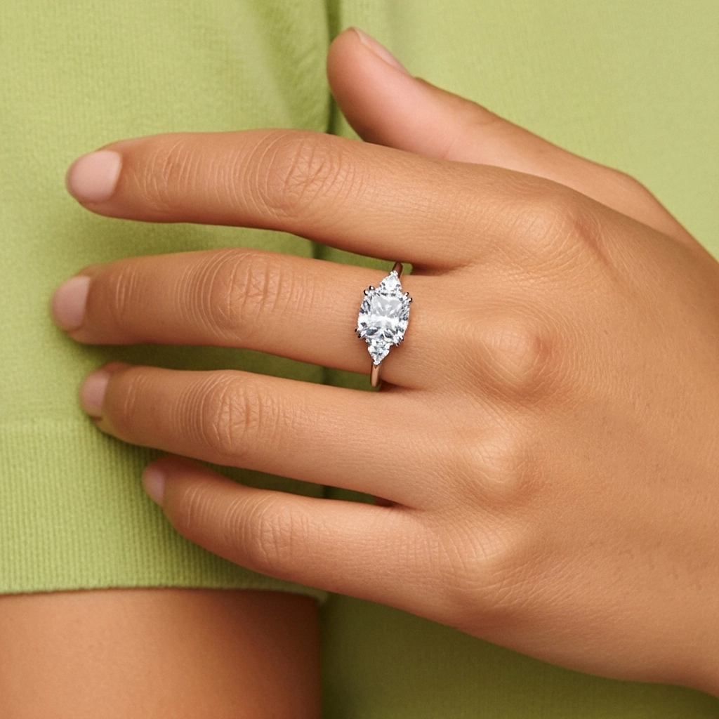 Platinum Moissanite Engagement Ring