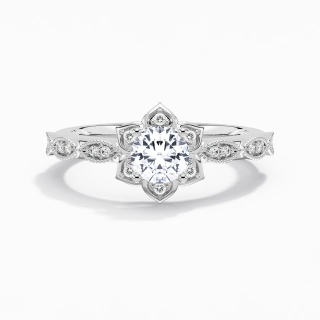 Or blanc 18 carats Moissanite Bague de fiançailles