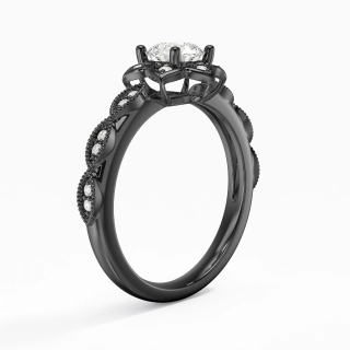 925 Sterling Silver Cluster Traditional Shank Engagement Ring