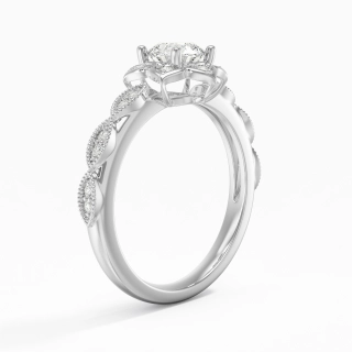 Or blanc 18 carats Moissanite Bague de fiançailles