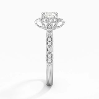 Or blanc 18 carats Moissanite Bague de fiançailles