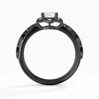 925 Sterling Silver Cluster Traditional Shank Engagement Ring