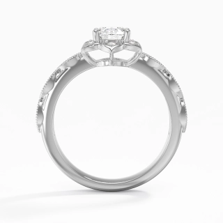 Or blanc 18 carats Moissanite Bague de fiançailles