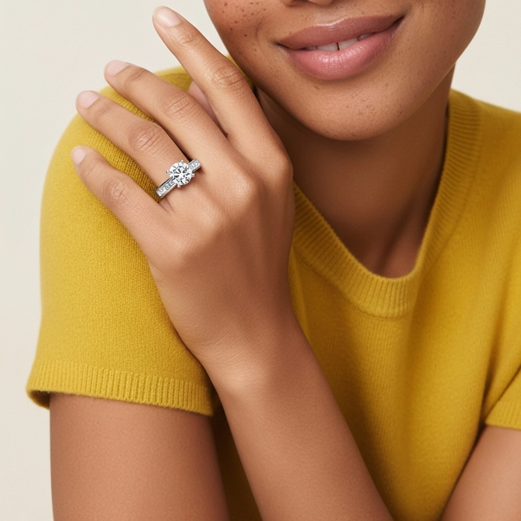 Griffe Bague de fiançailles 3.50ct Moissanite