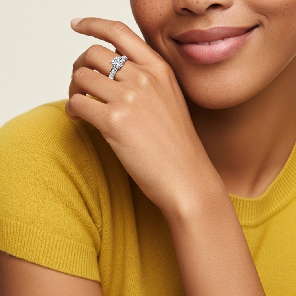 Griffe Bague de fiançailles 3.50ct Moissanite