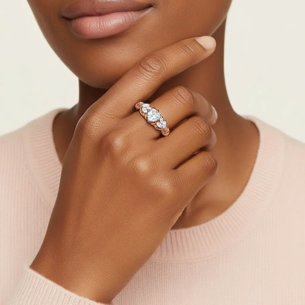 0.75ct Moissanita Anillo de Compromiso Oro rosa 18K