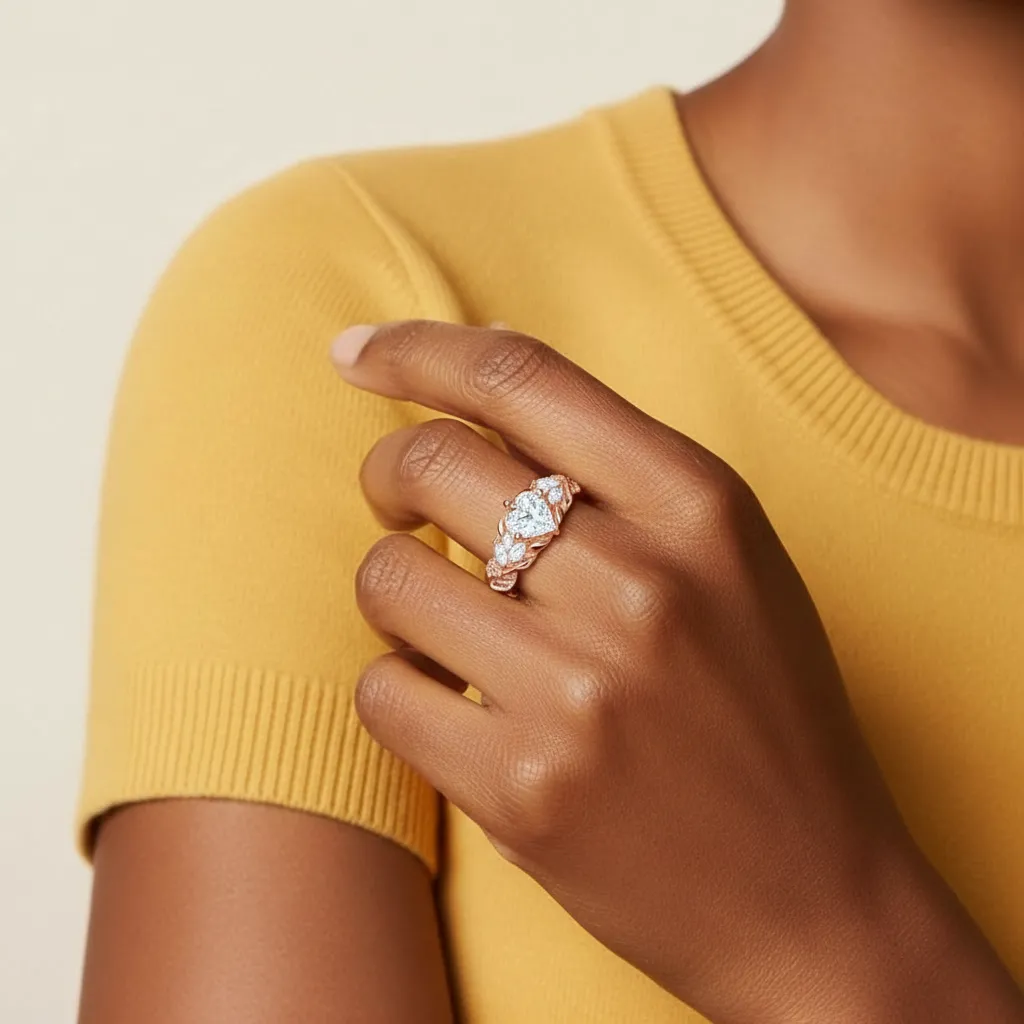 0.75ct Moissanita Anillo de Compromiso Oro rosa 18K