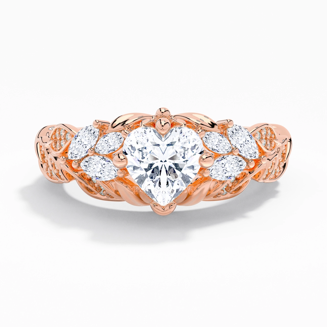 0.75ct Moissanite Engagement Ring 14K Rose Gold