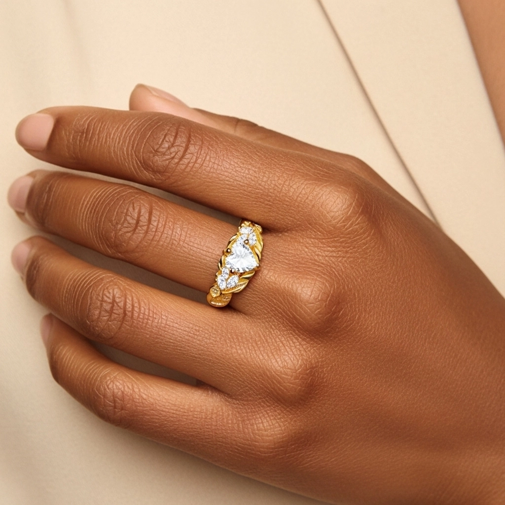 0.75ct Moissanite Bague de fiançailles Argent sterling 925