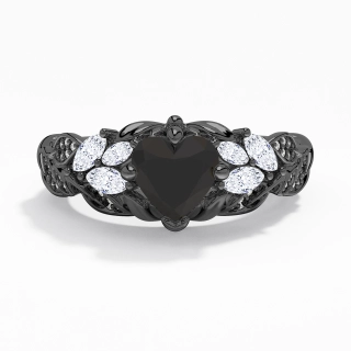 Black Cubic Zirconia Engagement Ring