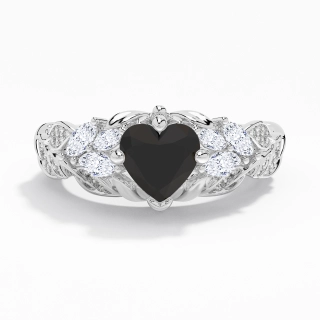 Black Cubic Zirconia Engagement Ring