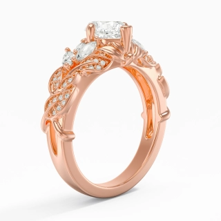 0.75ct Moissanite Engagement Ring 14K Rose Gold