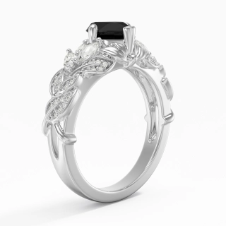 Black Cubic Zirconia Engagement Ring