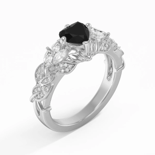 Black Cubic Zirconia Engagement Ring