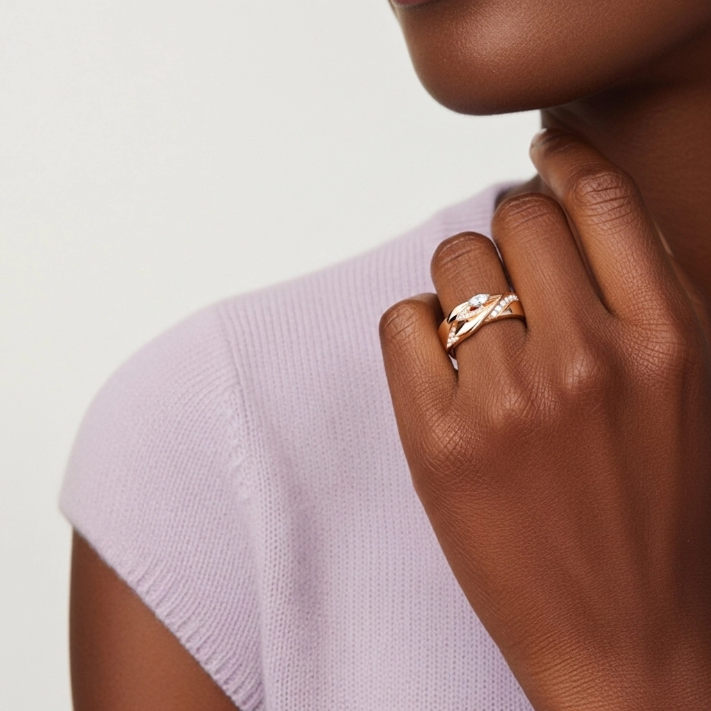 Unique Glory Wing Moissanite Wedding Band