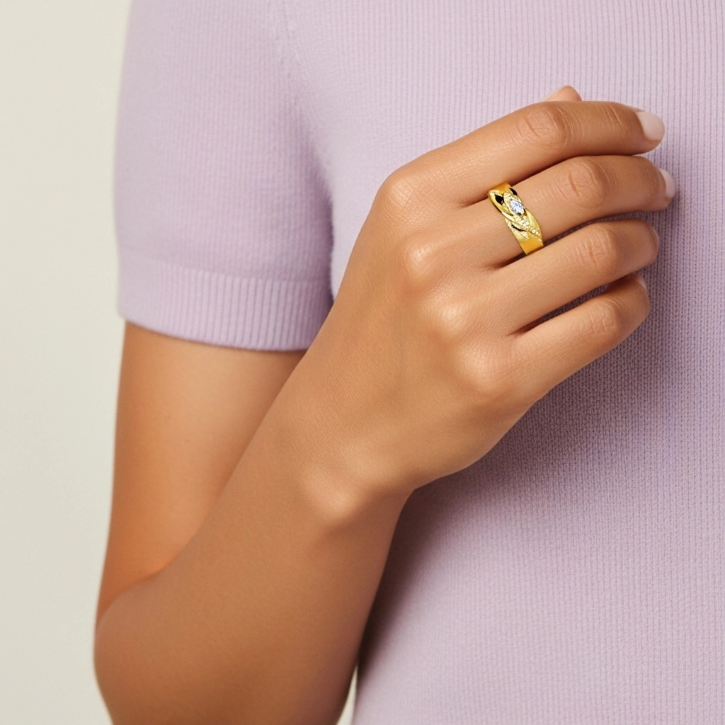 Unique Glory Wing Moissanite Wedding Band