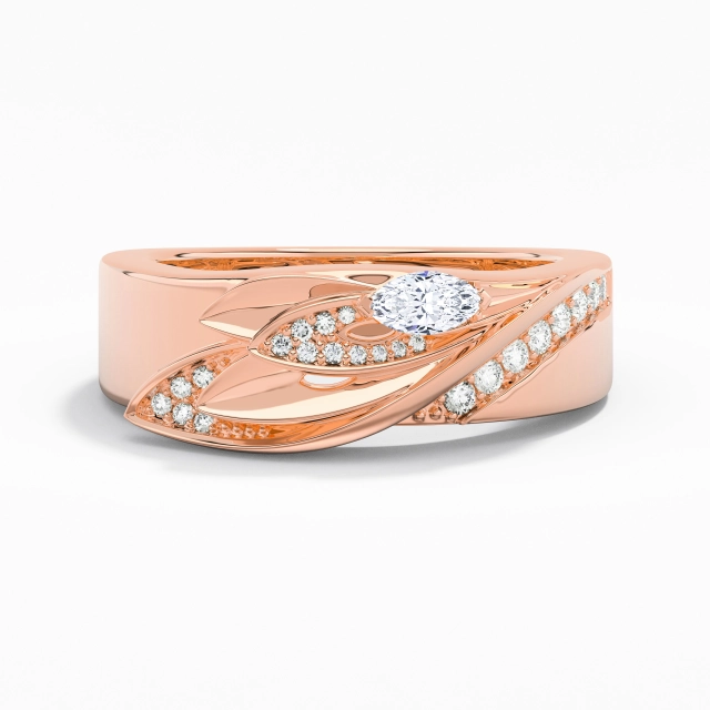 Unique Glory Wing Moissanite Wedding Band