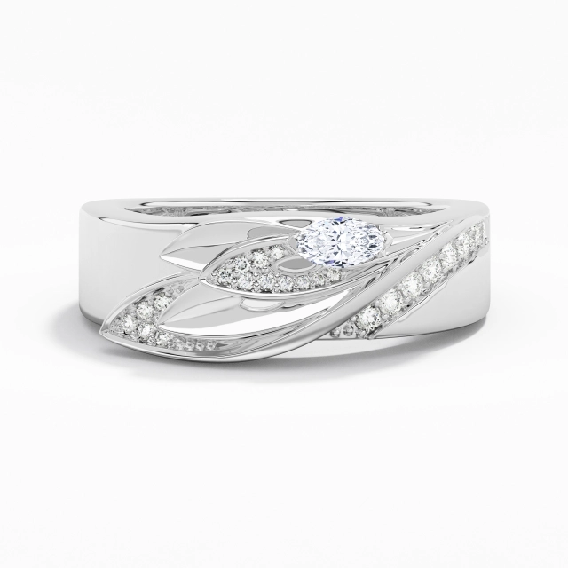 Unique Glory Wing Moissanite Wedding Band