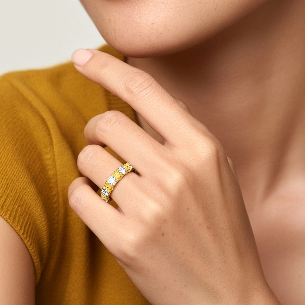 Baroque Perlé Cœur Moissanite Bague de mariage