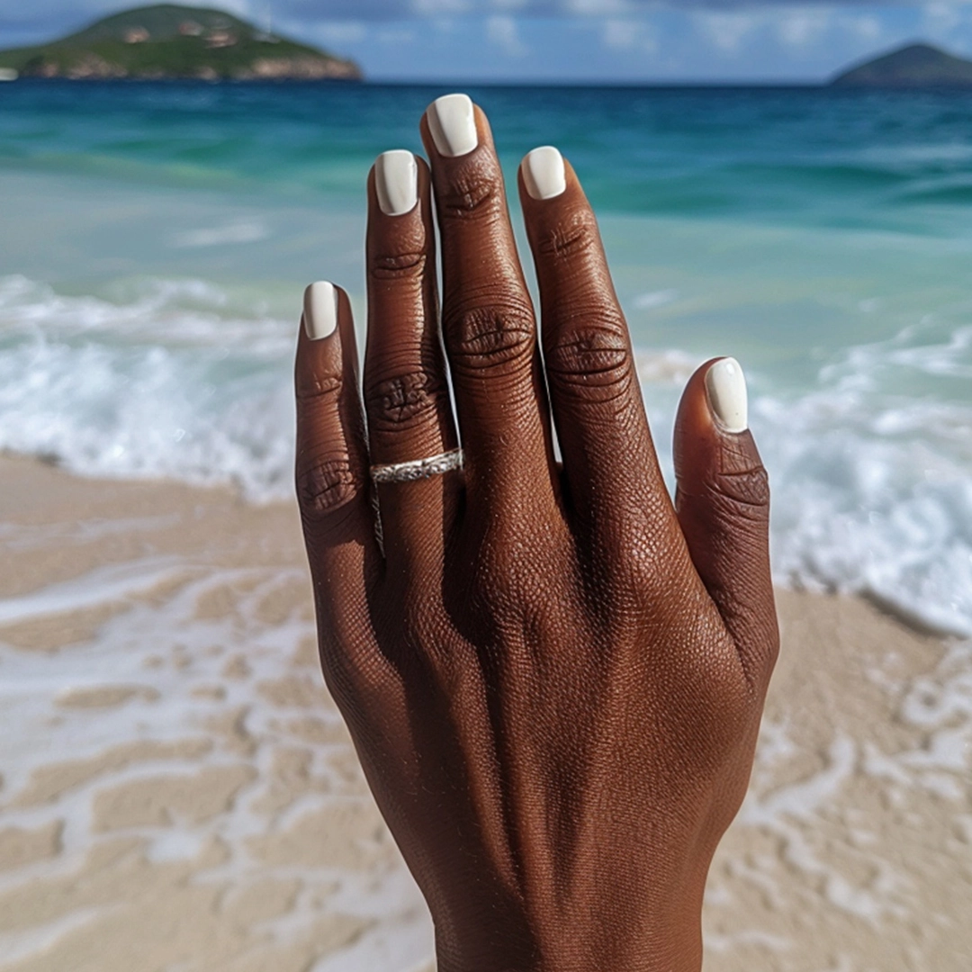 Rétro Perlé Moissanite Bague de mariage