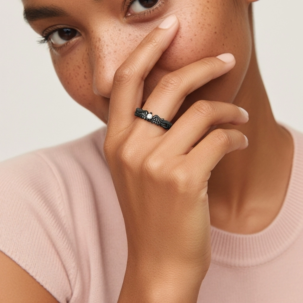 Unique Charming Wing Moissanite Wedding Ring