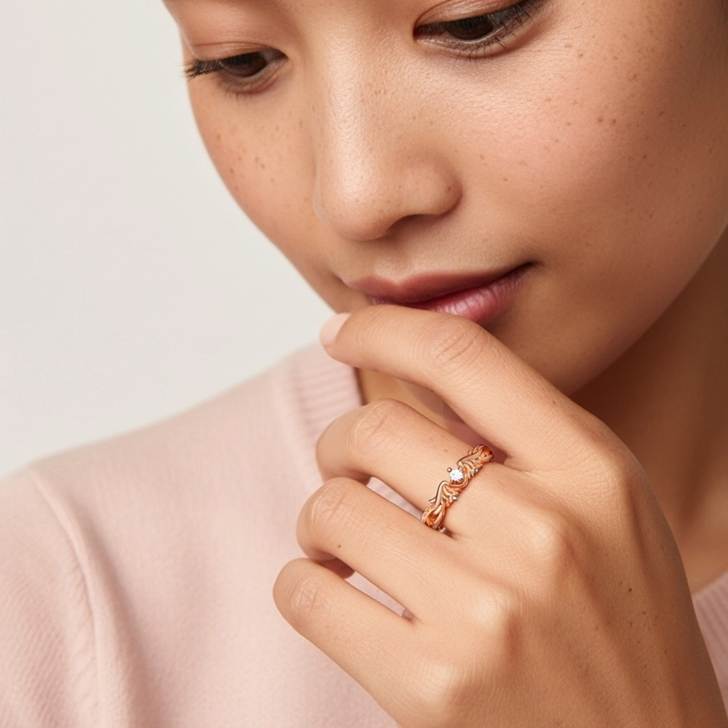 Unique Charmant Aile Moissanite Bague de mariage