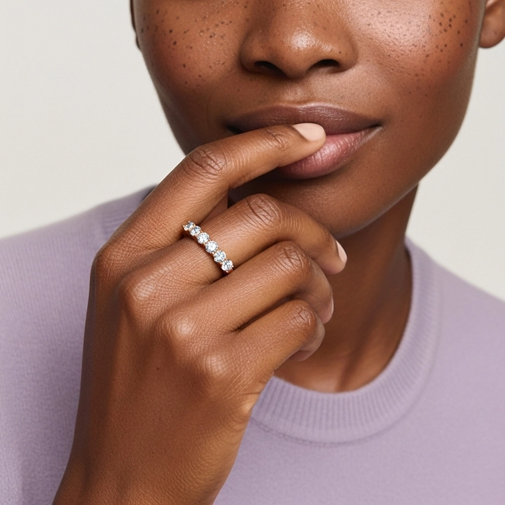 Stackable Moissanite Wedding Ring