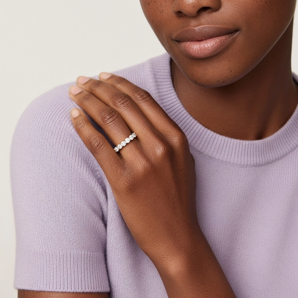 Stackable Moissanite Wedding Ring