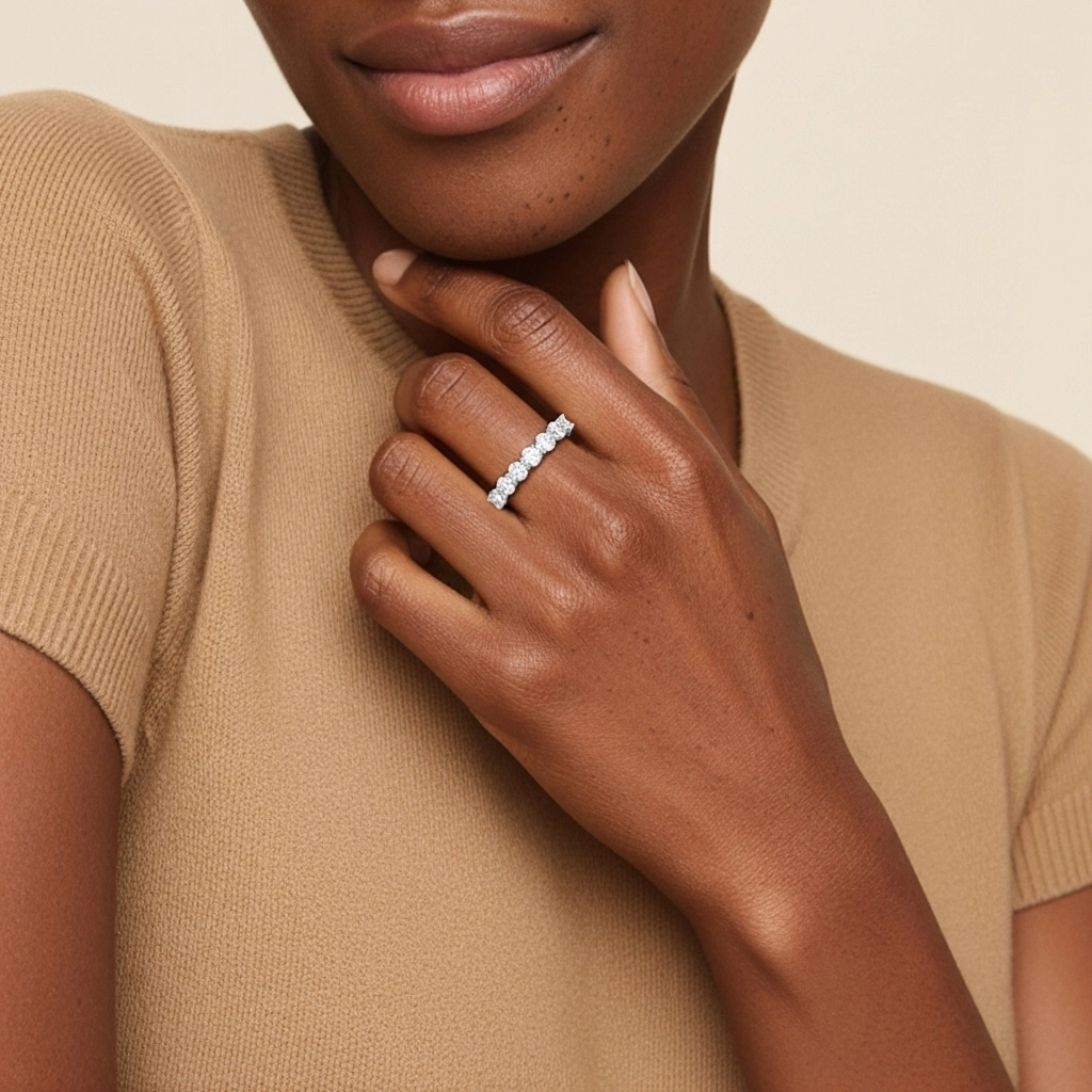 Stackable Moissanite Wedding Ring