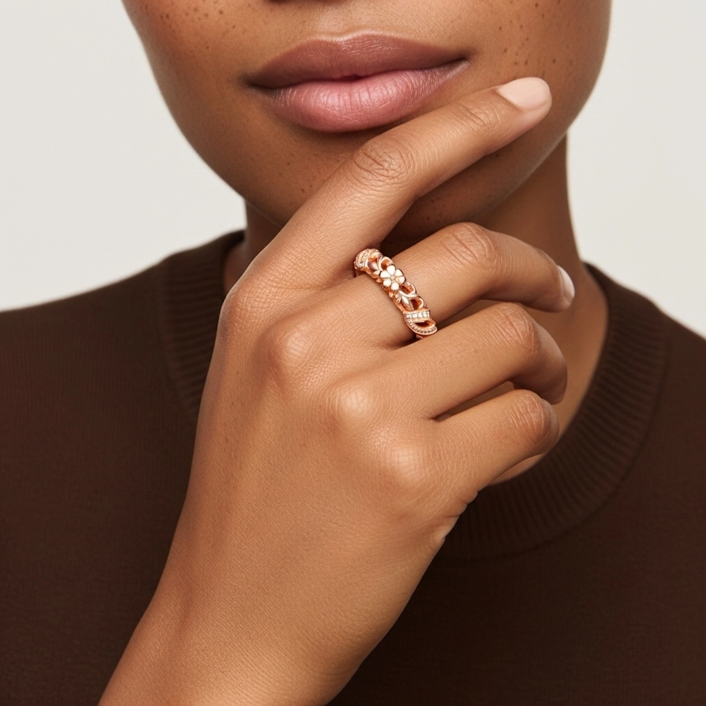 Unique Fleurir Découper Fleur Moissanite Bague de mariage