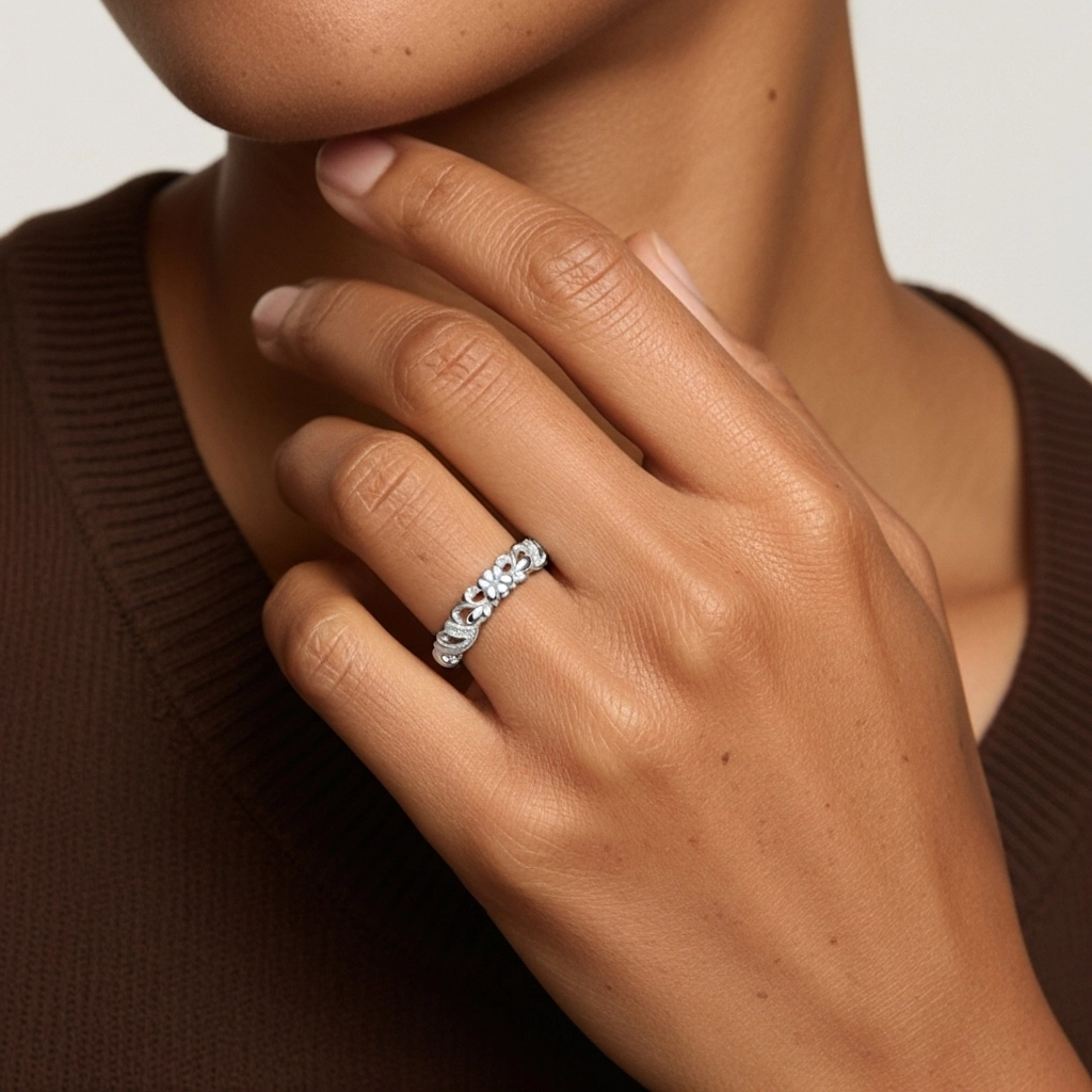 Unique Fleurir Découper Fleur Moissanite Bague de mariage