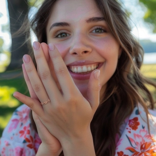 Unique Blossom Cutout Flower Moissanite Wedding Ring