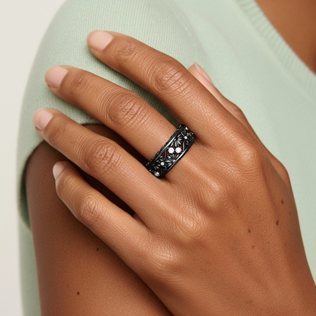 Argent sterling 925 Tige Droite Bague de mariage