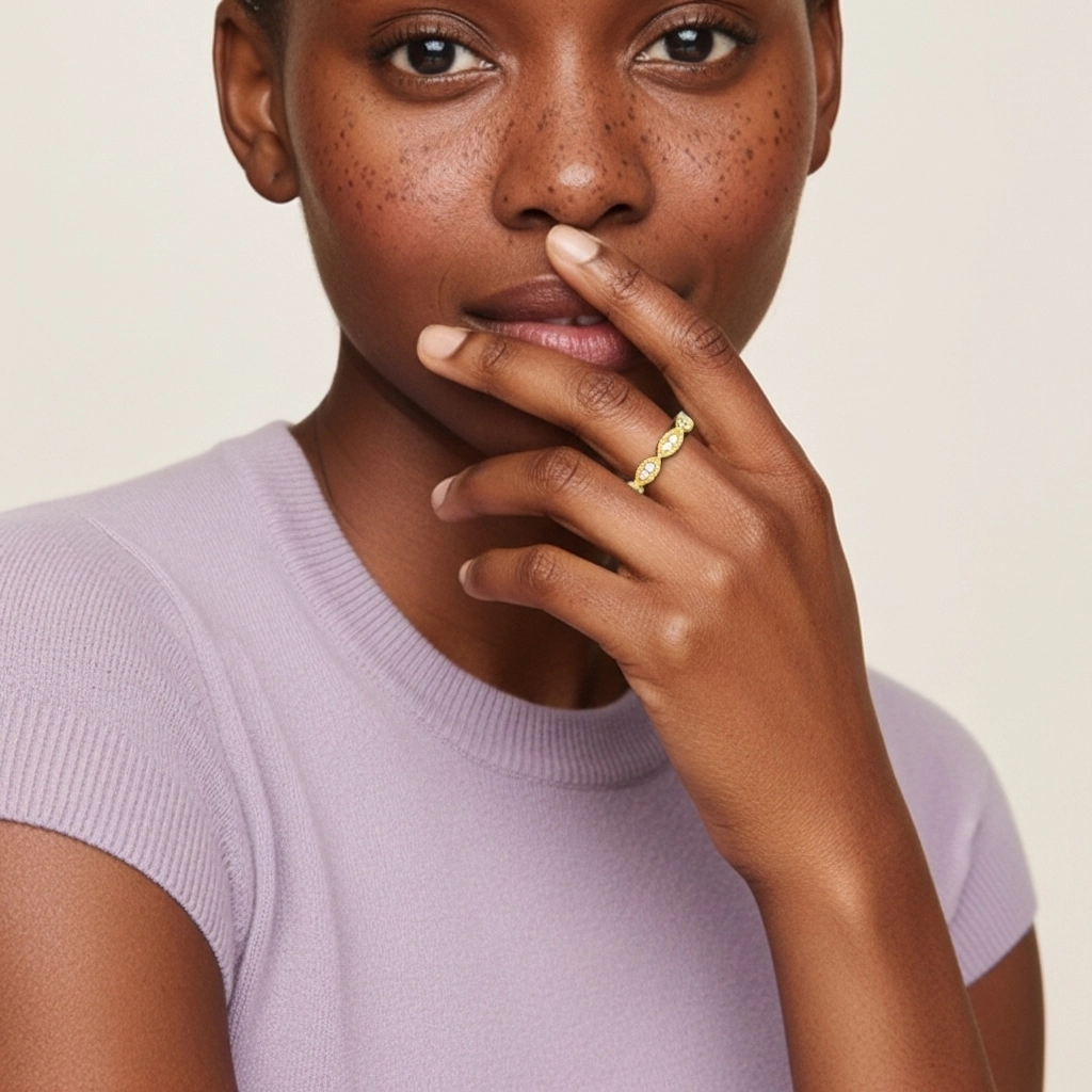 Rétro Crené Moissanite Bague de mariage