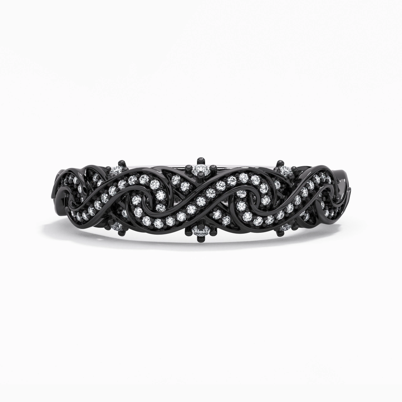 925 Sterling Silver Straight Shank Wedding Ring