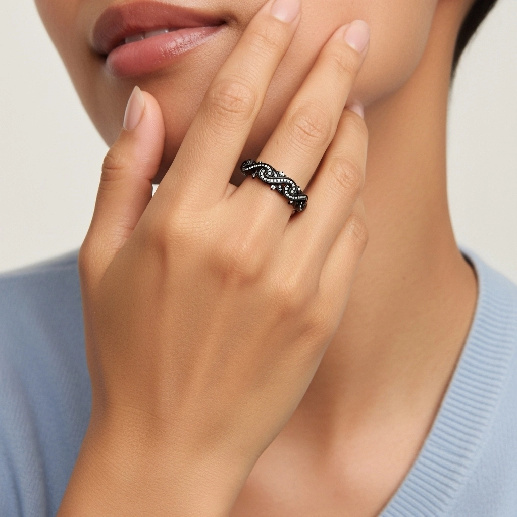 925 Sterling Silver Straight Shank Wedding Ring