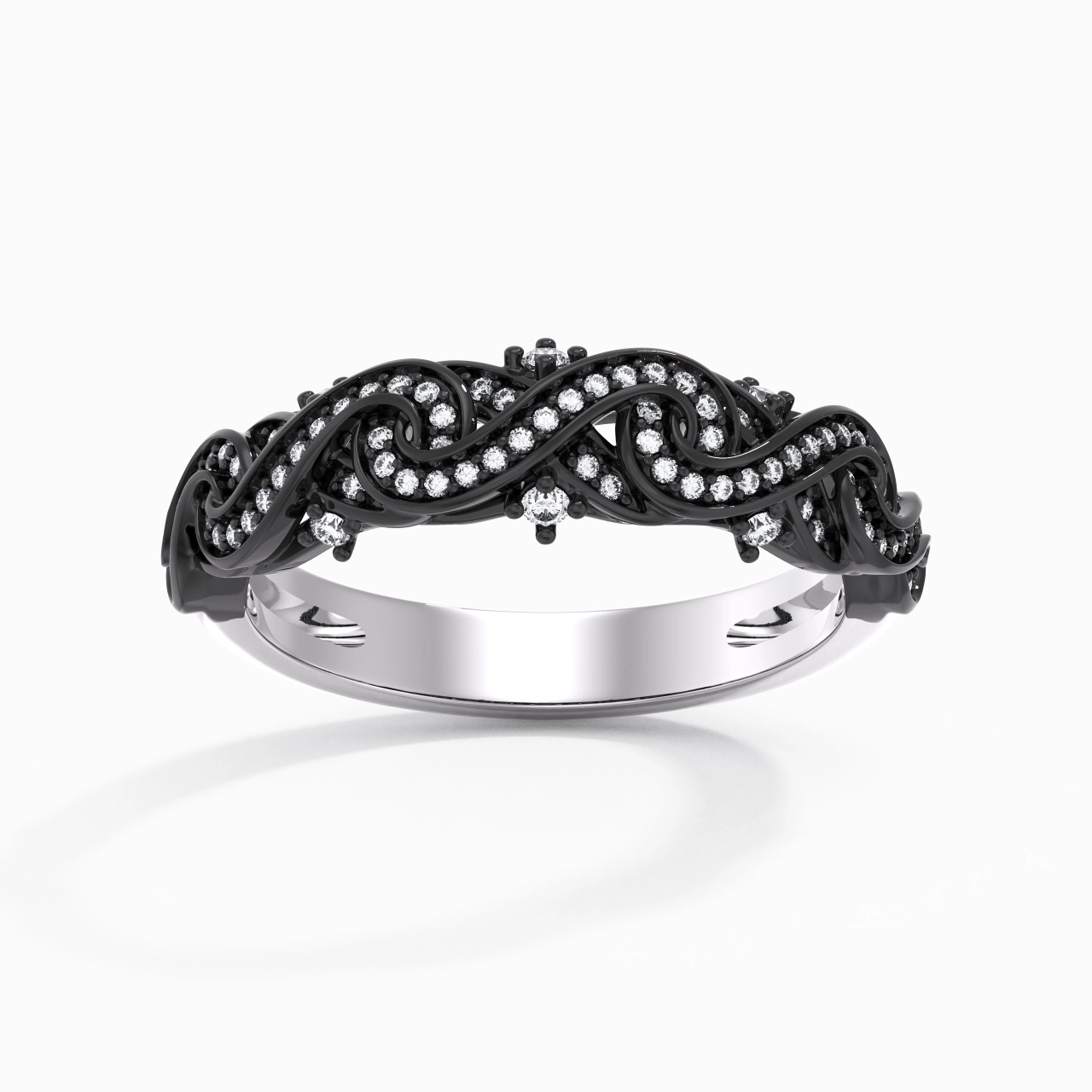 925 Sterling Silver Straight Shank Wedding Ring