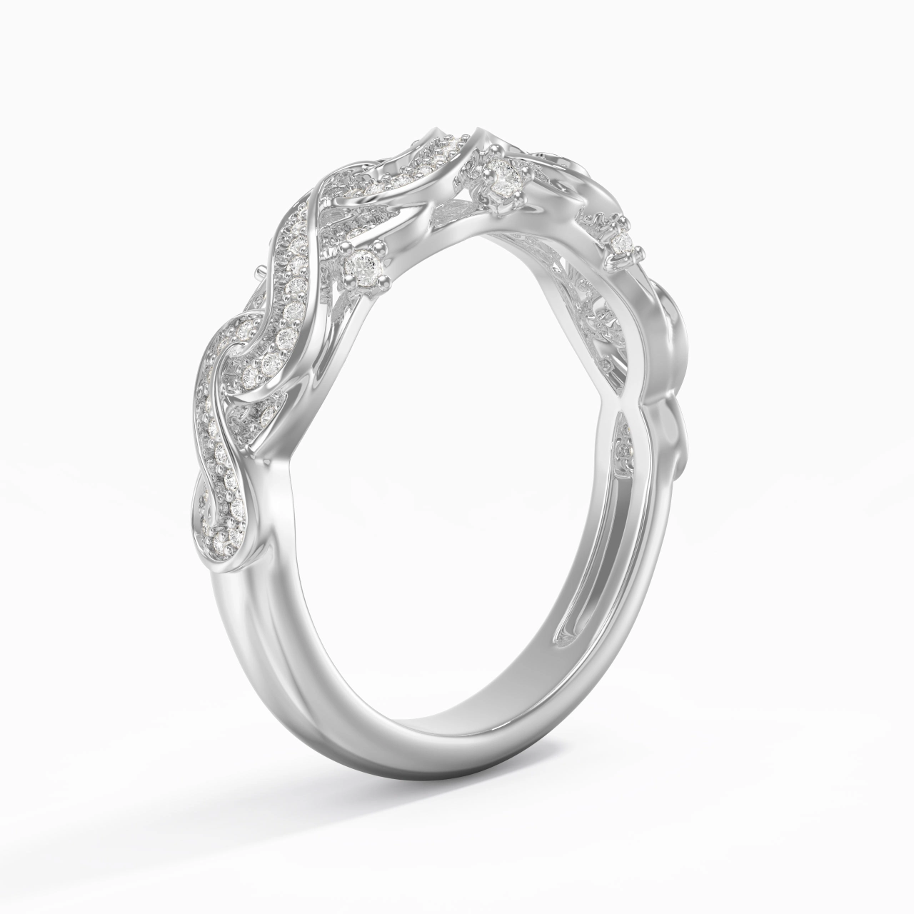 925 Sterling Silver Straight Shank Wedding Ring