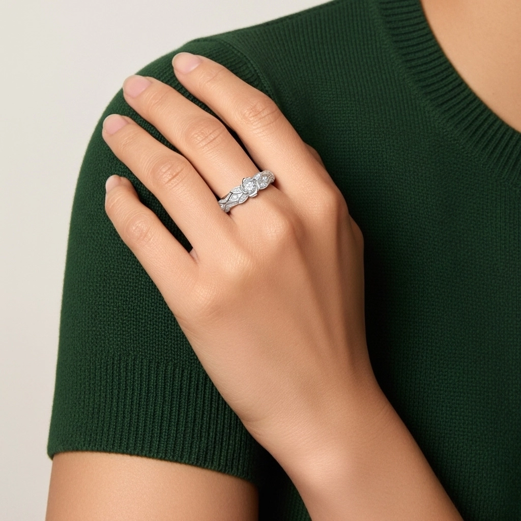 925 Sterling Silver Traditional Shank Wedding Ring