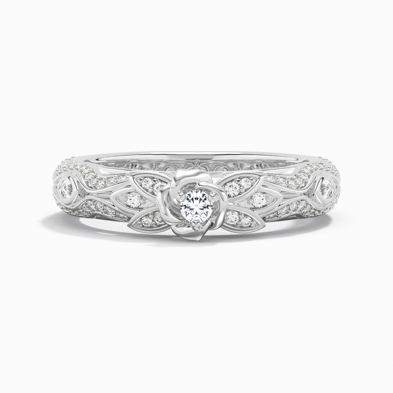 925 Sterling Silver Traditional Shank Wedding Ring